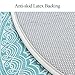 LEEVAN Round Rug 3ft Modern Flannel Microfiber Non-Slip Washable Circular Small Area Rug Study Soft RuggableYoga Carpet Living Room Bedroom Floor Mat,Teal Mandala