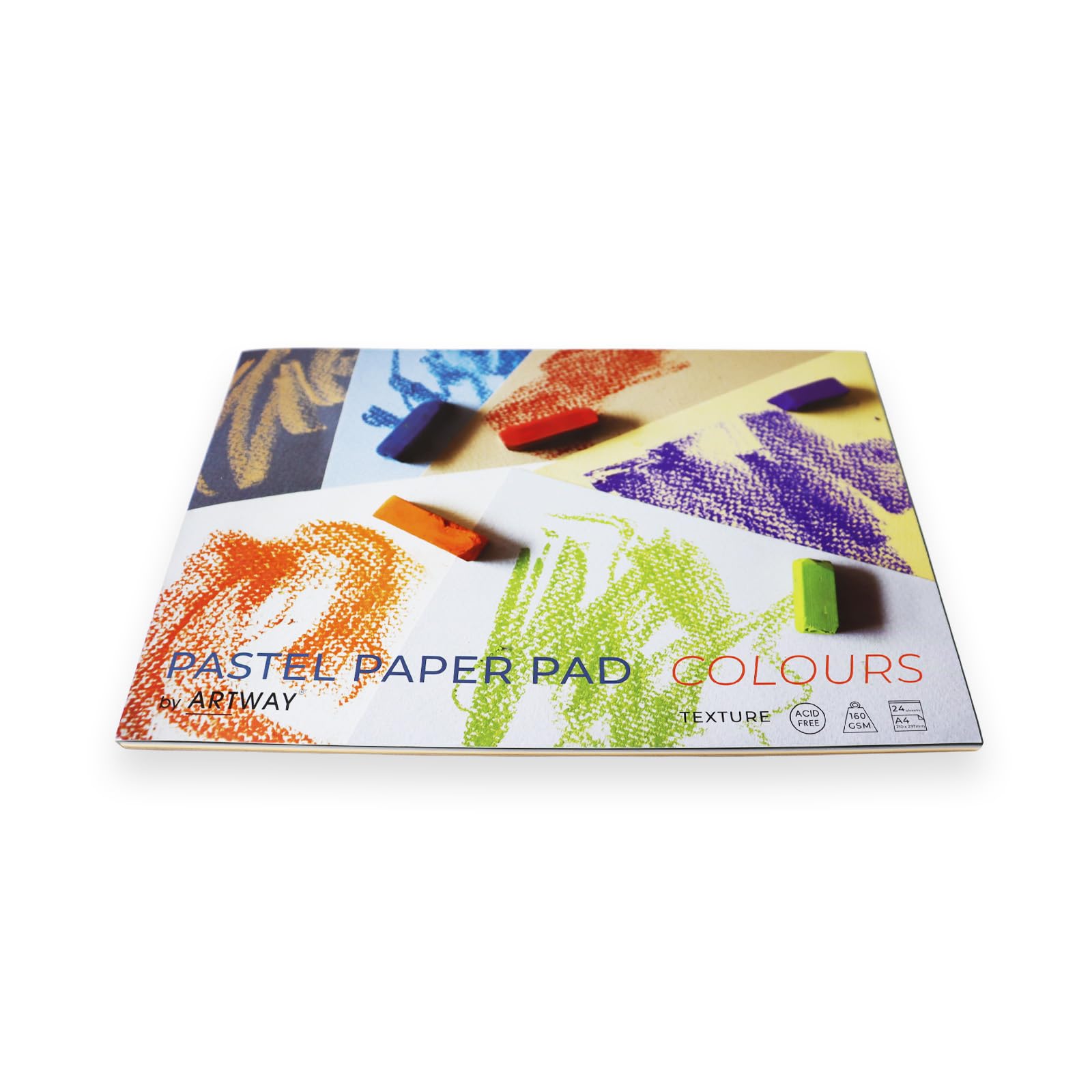 Artway Mixed Colours A4 Pastel Paper Pad - Ideal For Soft Pastels, Oil Pastels, Pastel Pencils, Graphite And Charcoal - 48 Sides/24 Sheets Of 160Gsm Pastel Paper - 6 Assorted Colours