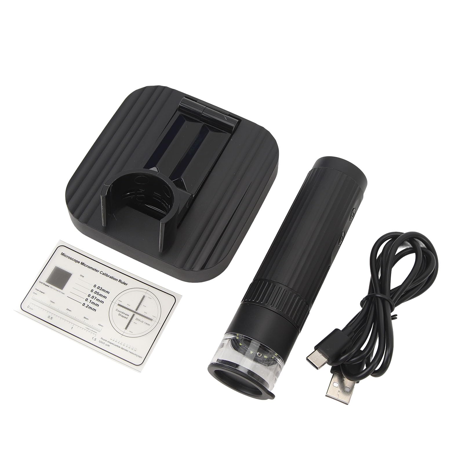 Microscopio Digital USB 50-1000X con Soporte Ponderado 8 Luces de Relleno LED 2MP 3 Niveles de Brillo Cámara Microscópica USB para Teléfonos