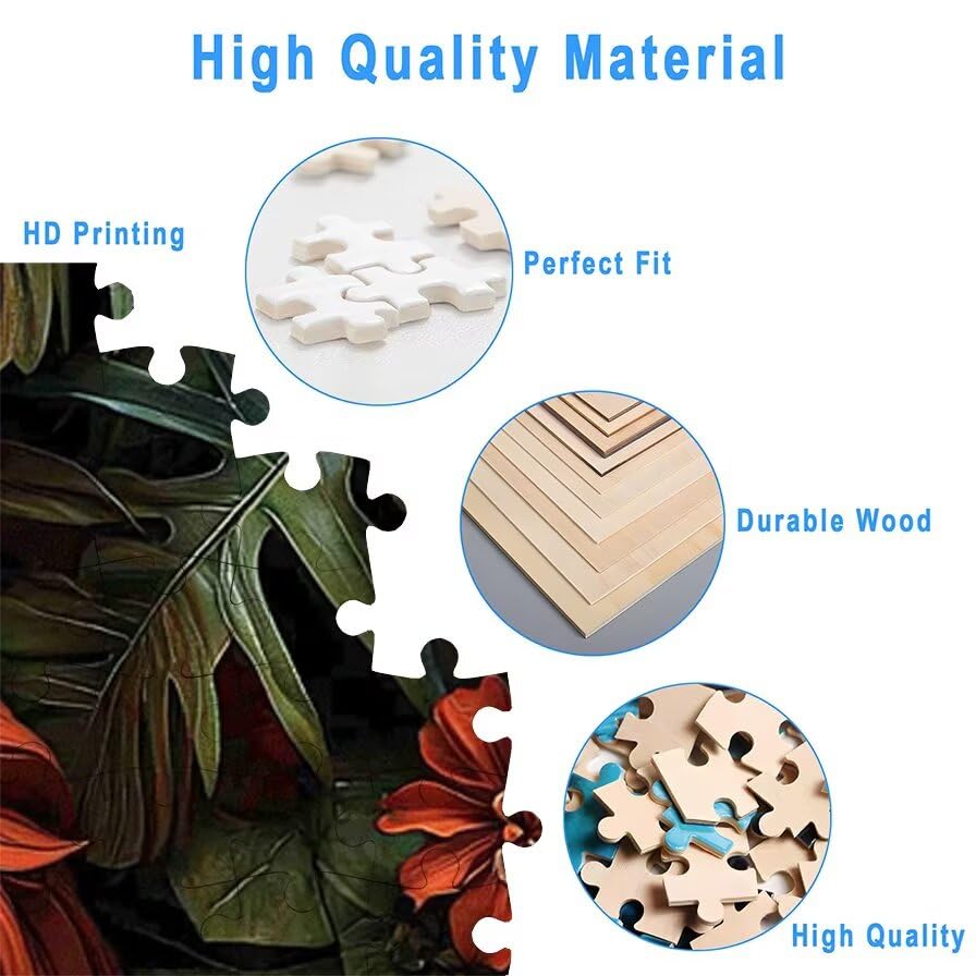 Puzzle 3000 sztuk lew dla dorosłych, drewniana roślina logiczna z pudełkiem na prezent dla dorosłych, wymagająca łamigłówka dla całej rodziny, puzzle na prezent kobiety/mężczyźni, dekoracja domu