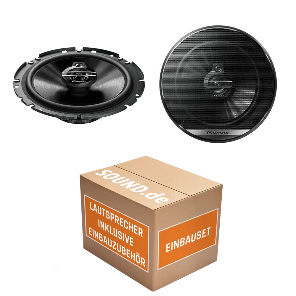 Lautsprecher Boxen Pioneer TS-G1730F - 16,5cm 3-Wege Koax Paar PKW 300WATT Koaxiallautsprecher Auto Einbausatz - Einbauset passend für Audi A4 B5 Ablage Heck - justSOUND