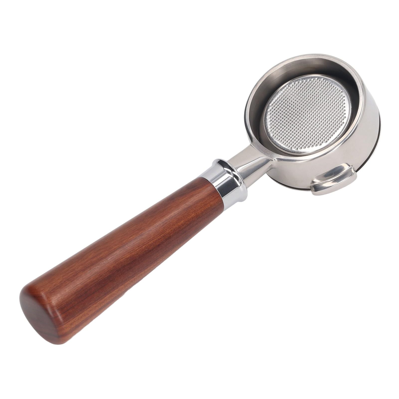 Portafiltro de café, portafiltro de 3 orejas con cesta de filtro de 58 mm for cafetera Nuova, mango de portafiltro de 58 mm, portafiltro sin fondo desmontable de acero inoxidable (un palo de rosa negr