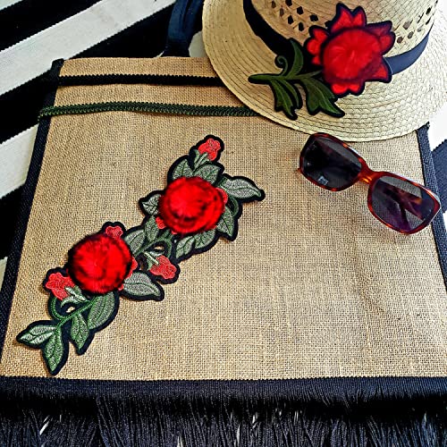 Bolso tote de yute Expo International Dakota de dos tonos con refuerzo lateral, esencial para verano | Verde miniatura 3