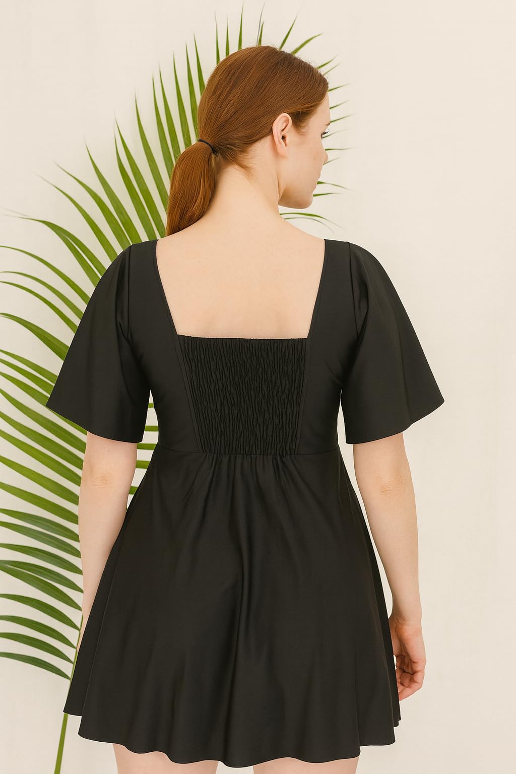 EVAINTIMATES Classic Black Flare Beach Cover-Up Swimwear, Designed for Effortless Elegance and All-Day Comfort. 2