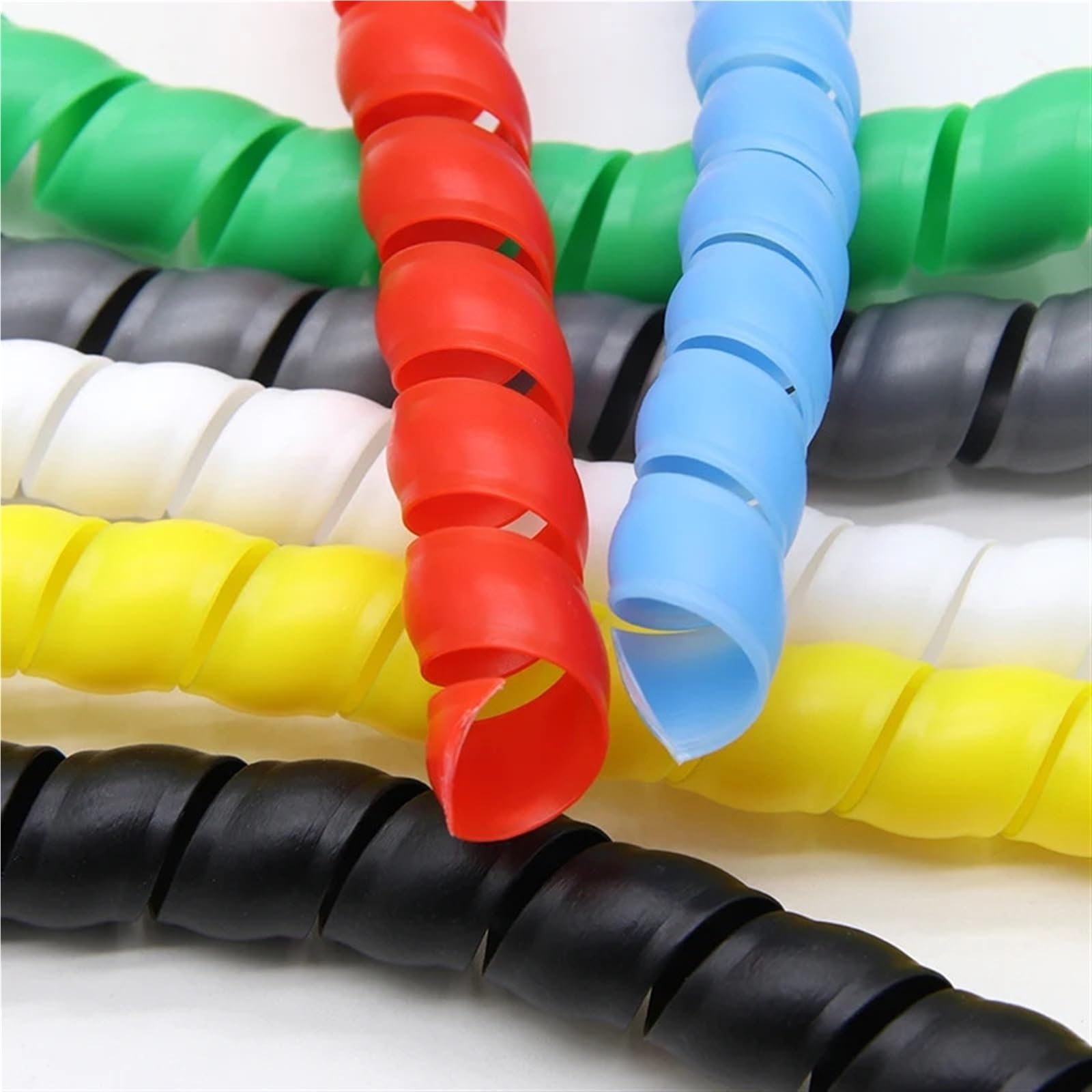 manga de cable espiral, Organizador de envoltura en espiral 16,4 pies y 5 metros, funda Flexible for tubos línea protección tuberías, antidesorden(Black,ID 30mm)