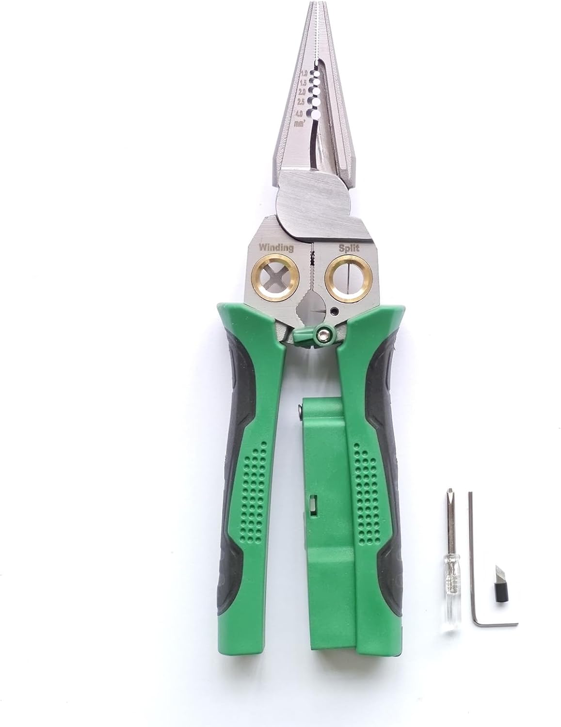 8 in 1 Electrical Wire Stripper With Voltage Tester Multi-function Wire Pliers Detector Crimper, Heavy Duty 12-250V AC/DC Tester for Hot/Neutral Wires