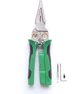 8 in 1 Electrical Wire Stripper With Voltage Tester Multi-function Wire Pliers Detector Crimper, Heavy Duty 12-250V AC/DC Tester for Hot/Neutral Wires