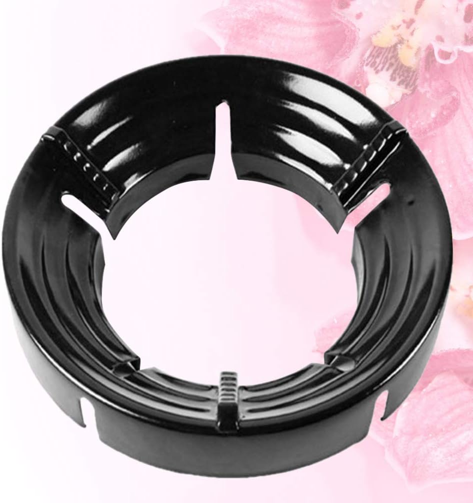 Electric Stove Burners Gas Stove Wok Ring Windproof Gather Fire Wok Support Trivets Stand 8 Slots Stainless Steel Wok Rack for Home Restaurant Kitchen Gas Burner ( Color : Black , Size : 25.5X25.5X5CM