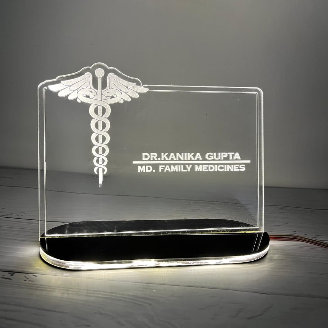 3D Illusion Lamp for Doctor | Customized Gift for Doctor | 3D Illusion Lamp Gift For Couples | Warmwhite Acrylic Night lamp Perfect for Doctors, Office Desk, Advocate (Doctor)