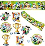 alles-meine.de GmbH 11 TLG. Set _ Fensterbilder + Wandborte - Mickey Mouse mit Fußball - Sticker Fenstersticker Aufkleber - selbstklebend + wiederverwendbar - Fensterbild / z..