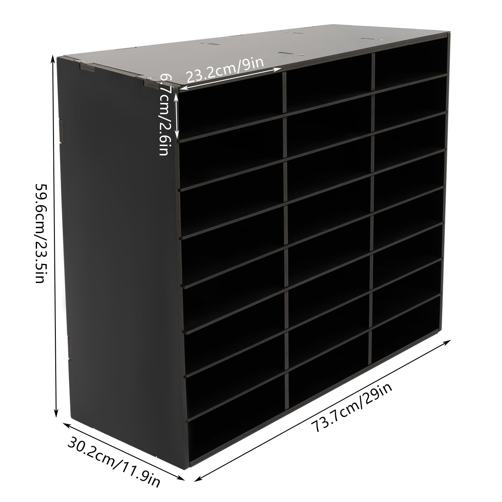 Organizador de oficina con 36 compartimentos, archivador de escritorio, buzón de oficina, para guardar documentos, cuadernos y carpetas (negro)
