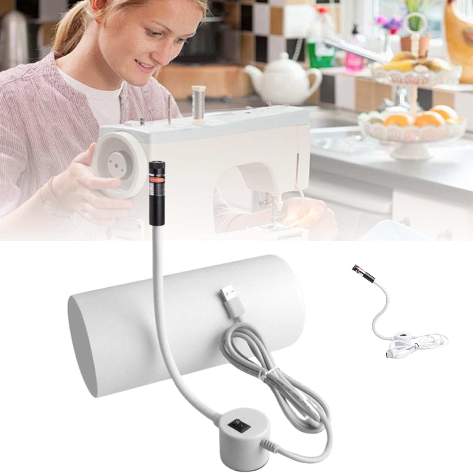 Luce di Posizionamento Magnetico per Trapuntatura per Macchina da Cucire, Guida Magnetica per Macchine da Cucire Luce di Posizionamento Trasversale Regolabile, Luci di Cucitura Precise e Point Light