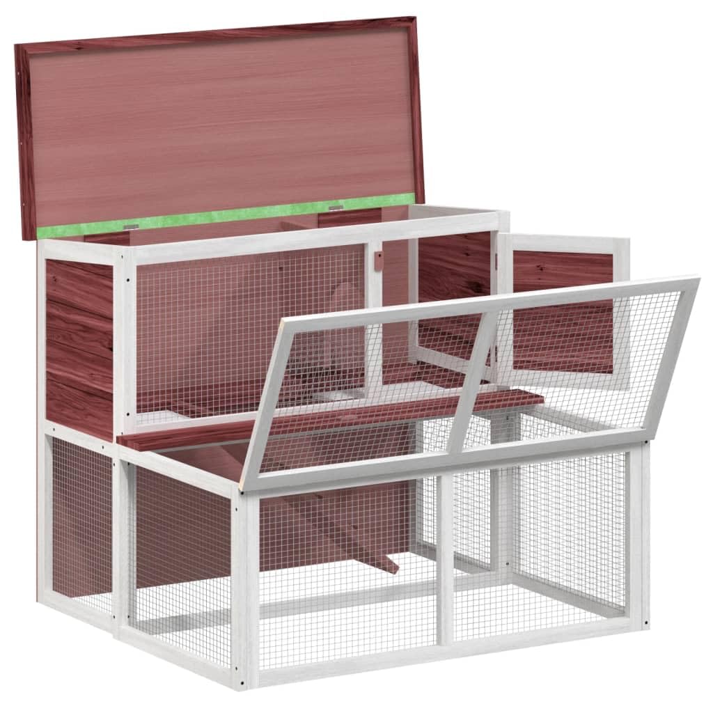 Mangloder - Conejera de madera maciza de pino 102 x 90 x 84,5 cm, color moca, cercado al aire libre, zona de dormir, techo impermeable para jardín, exterior, balcón y apartamento