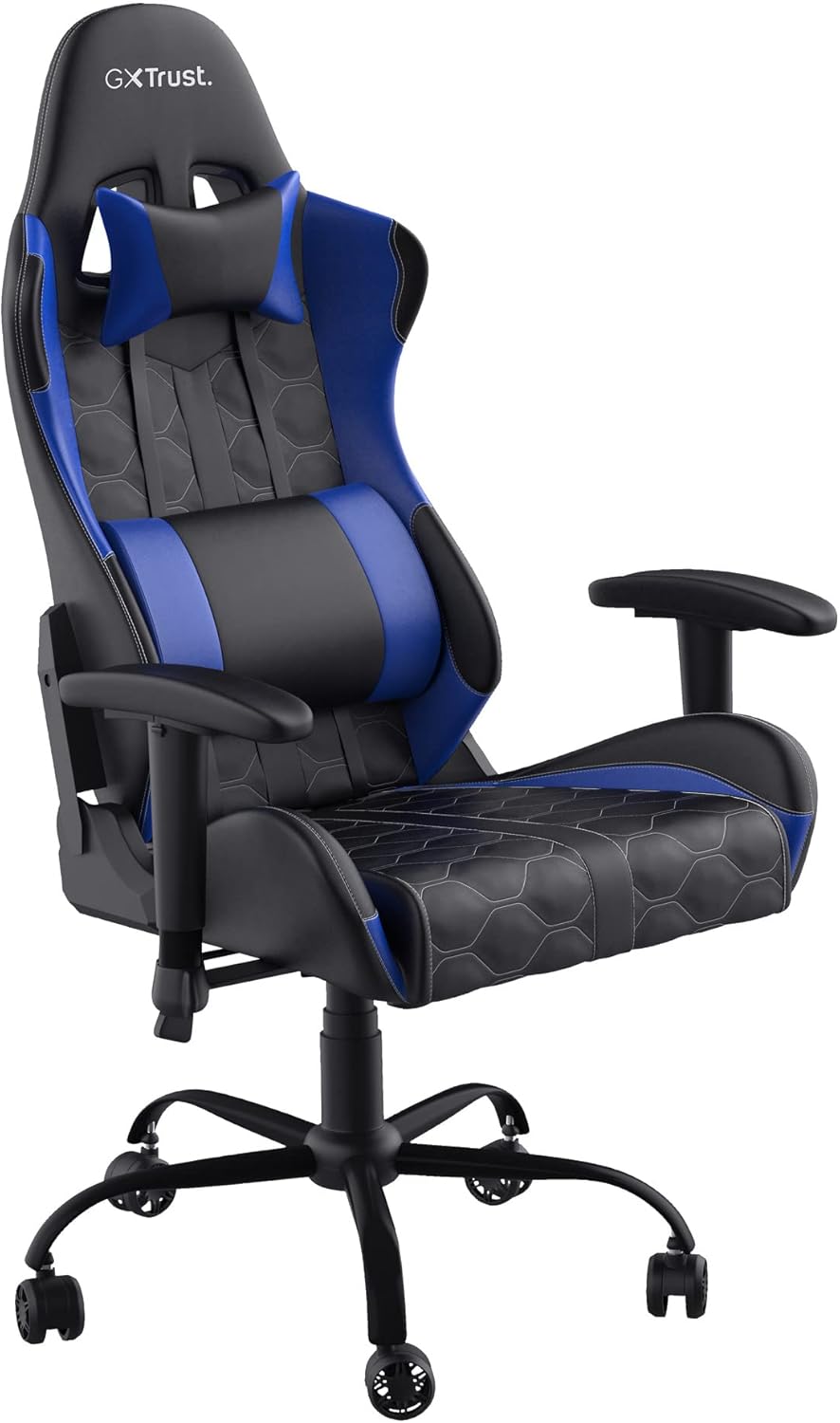 GXT 708B Resto Sedia Gaming, Sedia 360° con Cuscini Rimovibili, Regolabile in Altezza, Sedia Girevole da Scrivania per PC, Ufficio, per Gioco – Blu - Sedia gaming