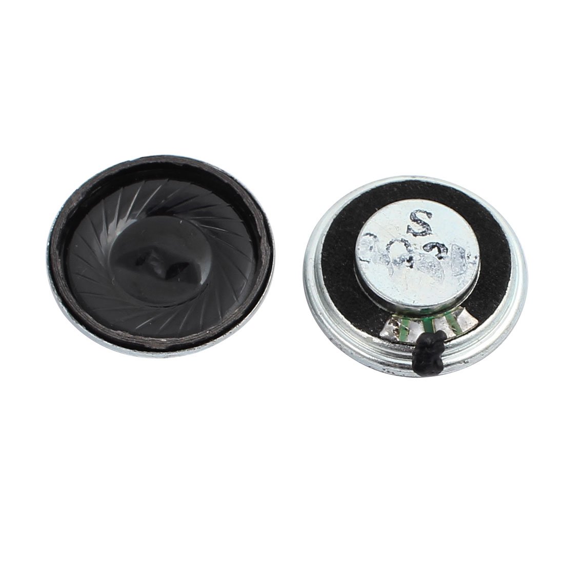 Aexit 2szt 23m_m Dia 8 Ohm 2W Metalowa obudowa Ultra-cienki wewnętrzny mini głośnik magnetyczny(2Pcs 23 mn Dia 8Haut-parleur magnétique interne ultra-mince en coquille en métal Ohm 2W