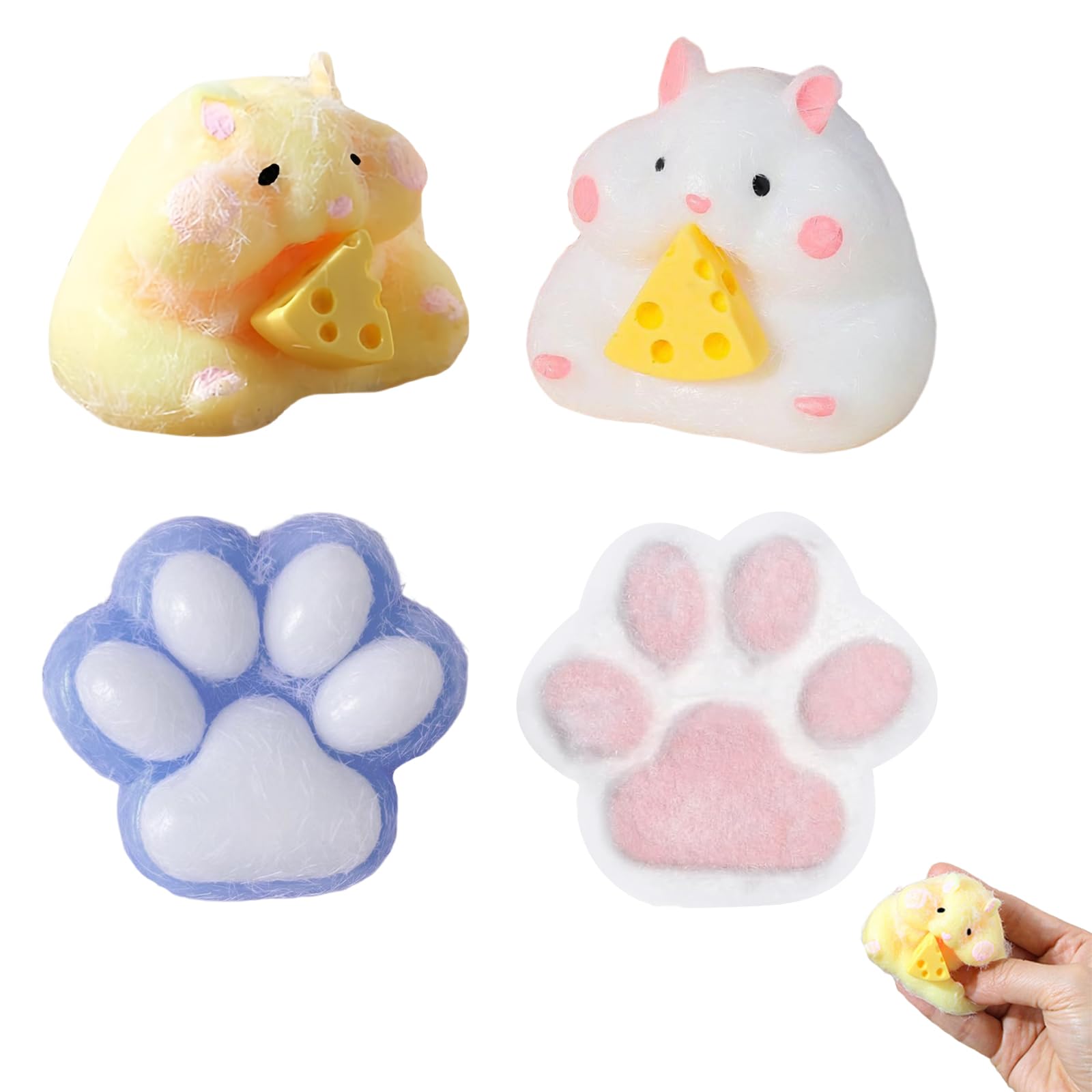 4 Pcs Taba Squishy, Fufu Squishy Squishies, Squishy Stress Toy Clever Design Compact and Easy to Carry, Cat Paw Squishy Kneading Toys Used by individuals aged 15 and above
