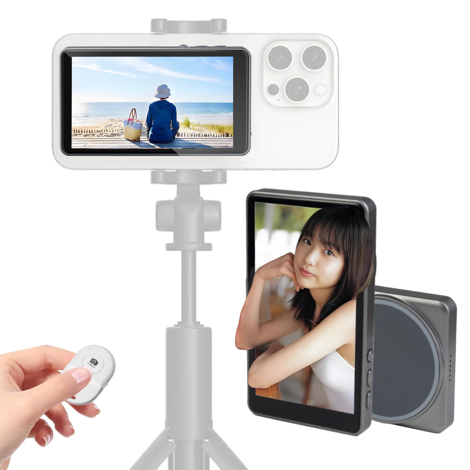 Amazon.co.jp: スマホ用 自撮りモニター 軽量 4K 1080P対応