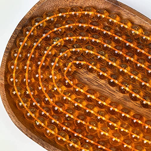 Image of 51pcs Natural Beads Round Citrine Gemstone Beads Loose Beads 8 MM || Feng Shui || Gemstone || Reiki || Healing || Sunehla || सुनहला रत्न