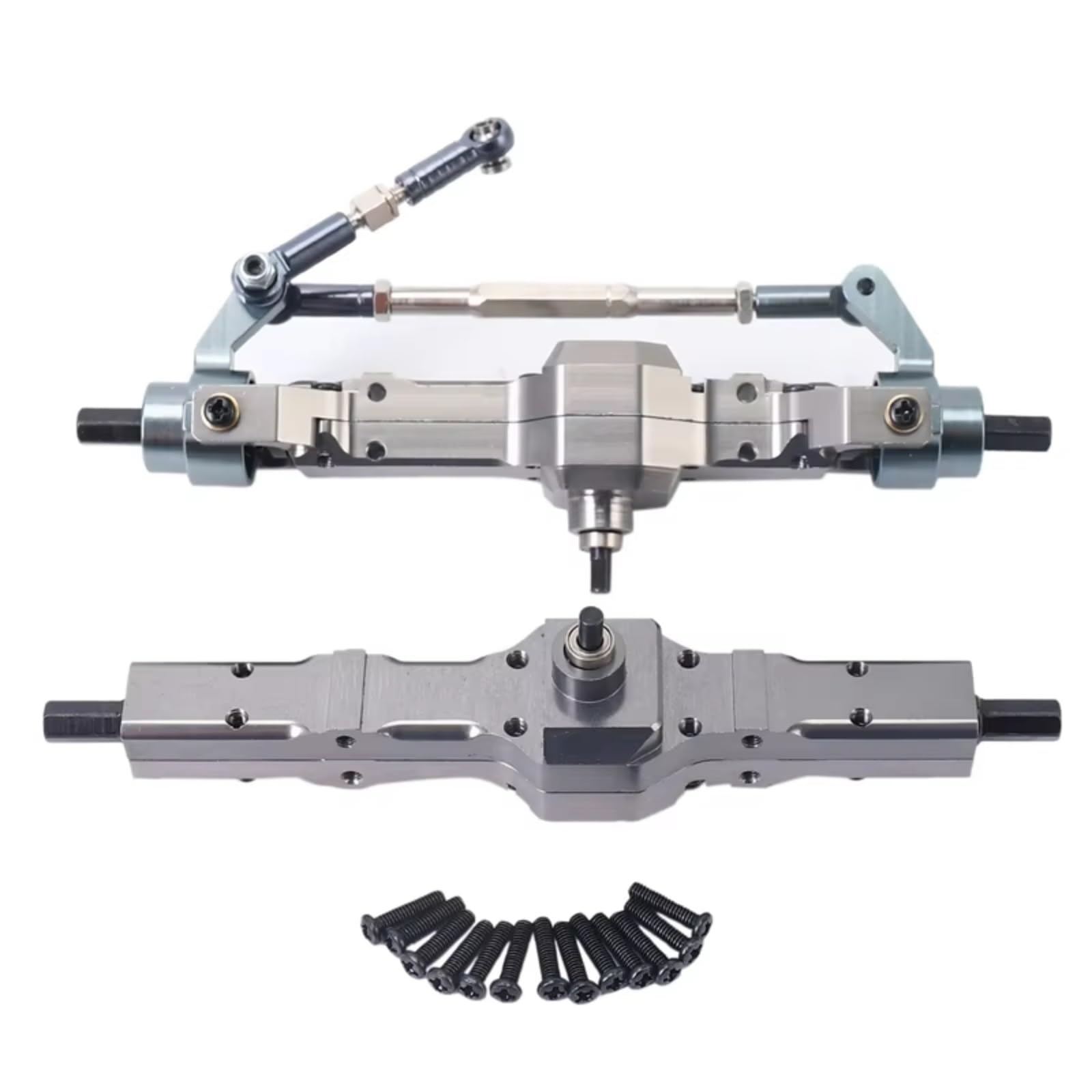 Compatible con WPL C14 C24 C34 C44 B14 B24 1/16 RC Camión Coche Piezas De Actualización Accesorios 5X Caja Engranajes Eje Puente Delantero Trasero Metal Piezas