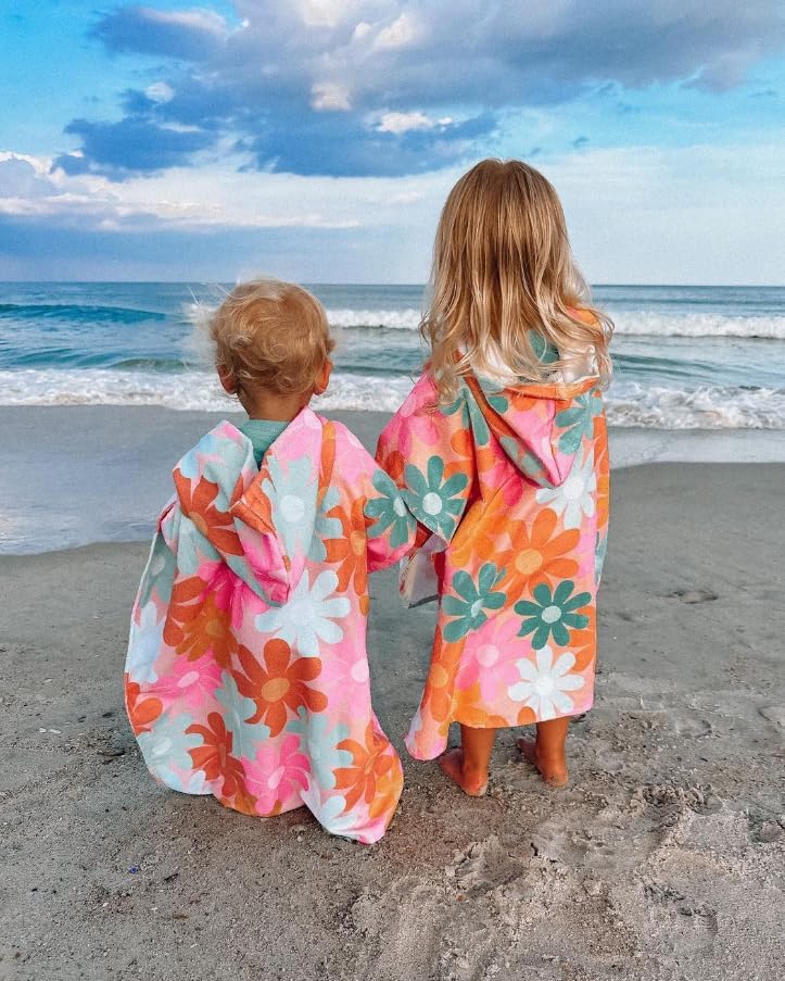 FYBITBO Toddler Baby Girl Boy Hooded Beach Towel Terry Swimsuit Cover Up Poncho Bath Towel Bathing Suit Summer Beach Coverup - Image 3