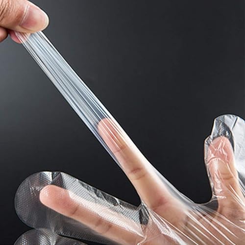 Miniatura 7 de HLIN 1500 guantes de plástico desechables  Guantes de preparación de alimentos desechables transparentes para servicio de alimentos, limpieza, talla