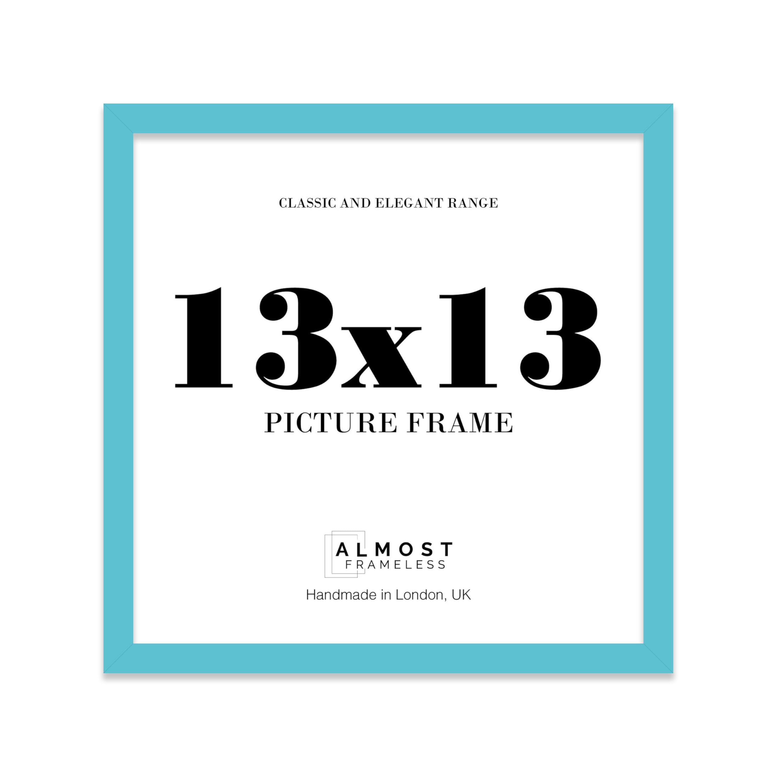 13x13 Turquoise Picture Frame for Square Photos, Posters, Prints & Artwork, (43.2 x 43.2cm) Wall Display Modern Photo Frame for Home, Office, Gallery Wall, 1 Pack