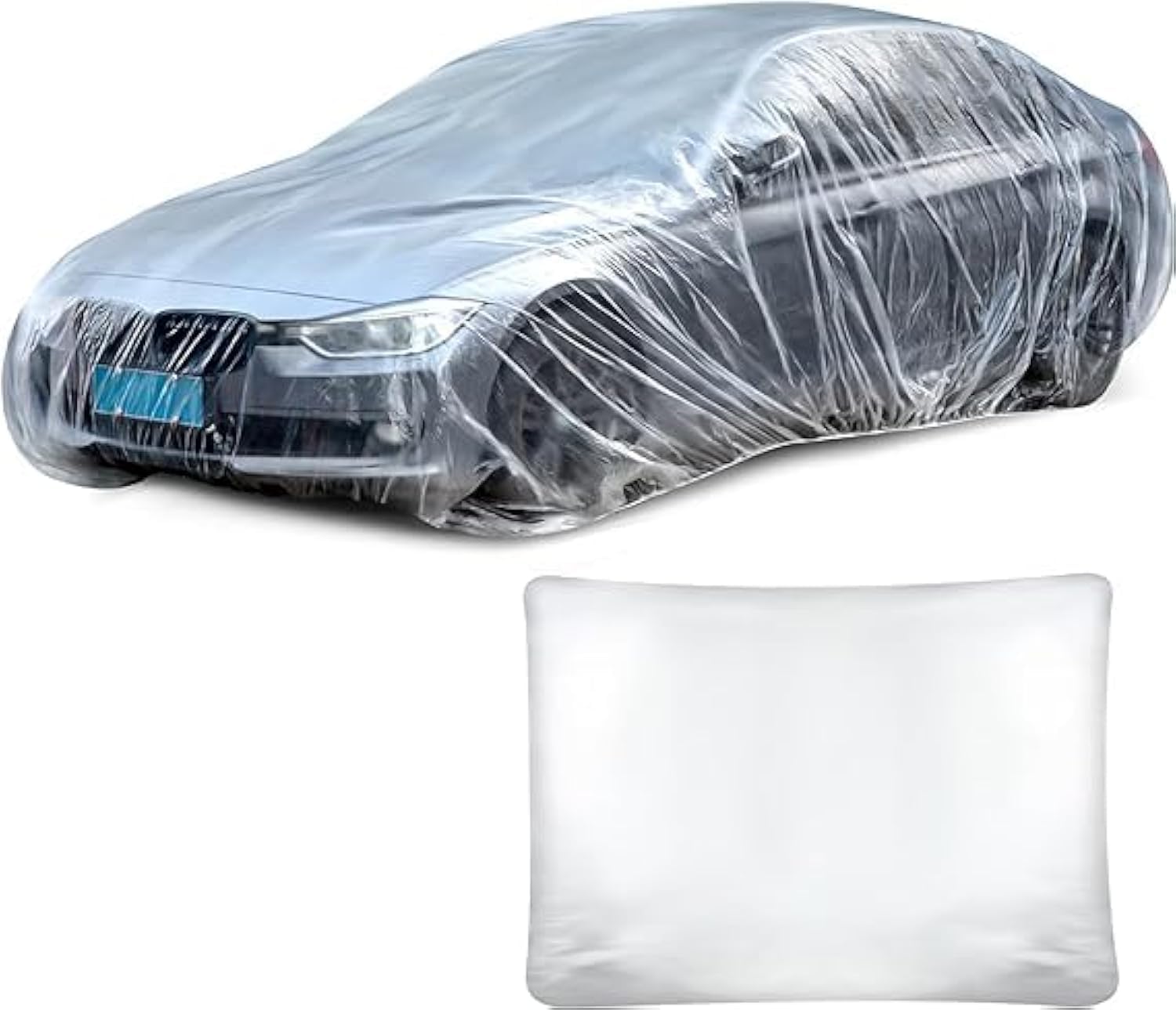Plastic Car Cover | Disposable Car Cover | Outdoor Cover Dust Proof & Water Proof | up Transparent Waterproof | Sizes Suitable for Sport, Sedan, Suv