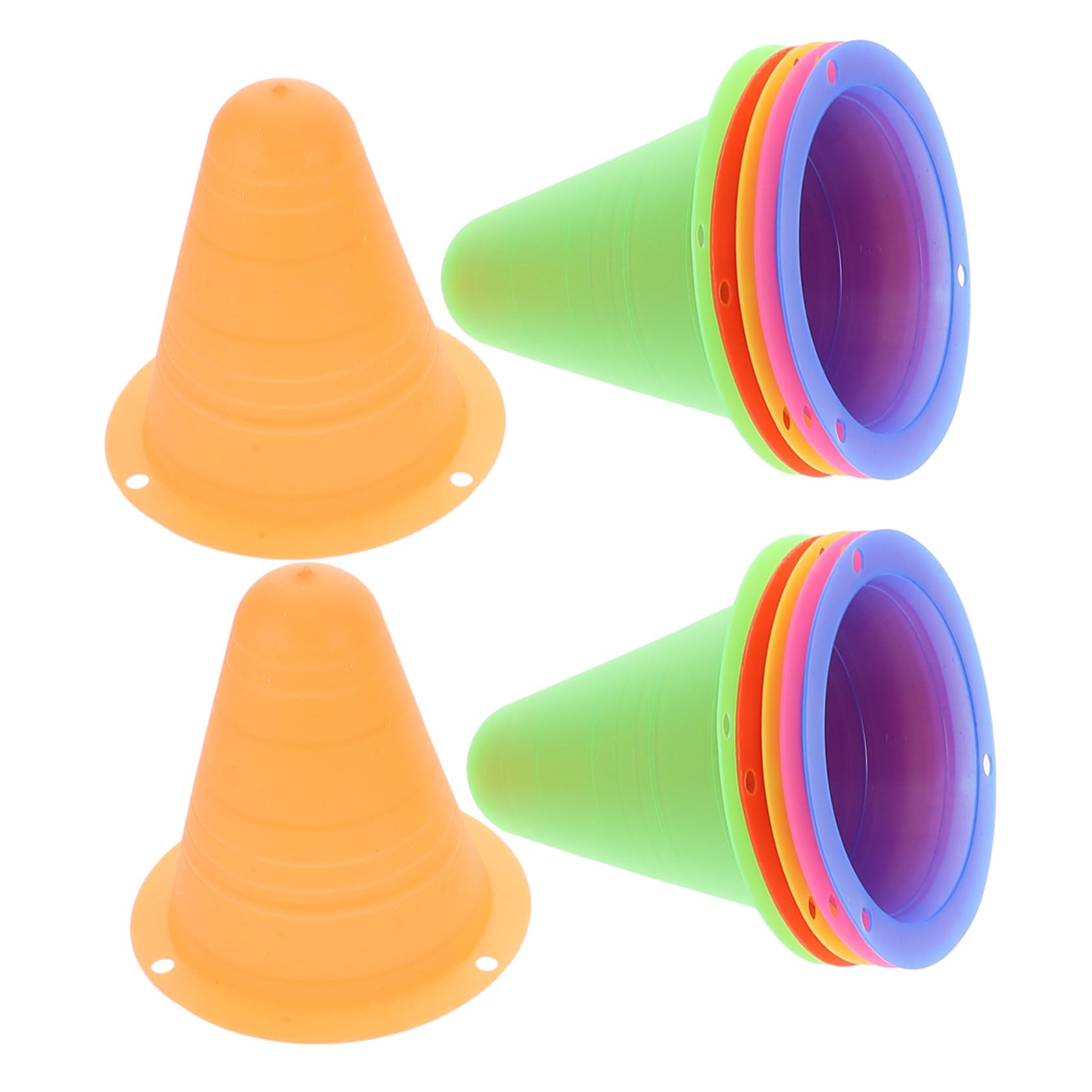 NAMOARLY Stackable Boys and Girls Soccer Cones 12 Pack Orange Pink Mini Cones Agility Drills Sports Training Sturdy Plastic Yard Markers