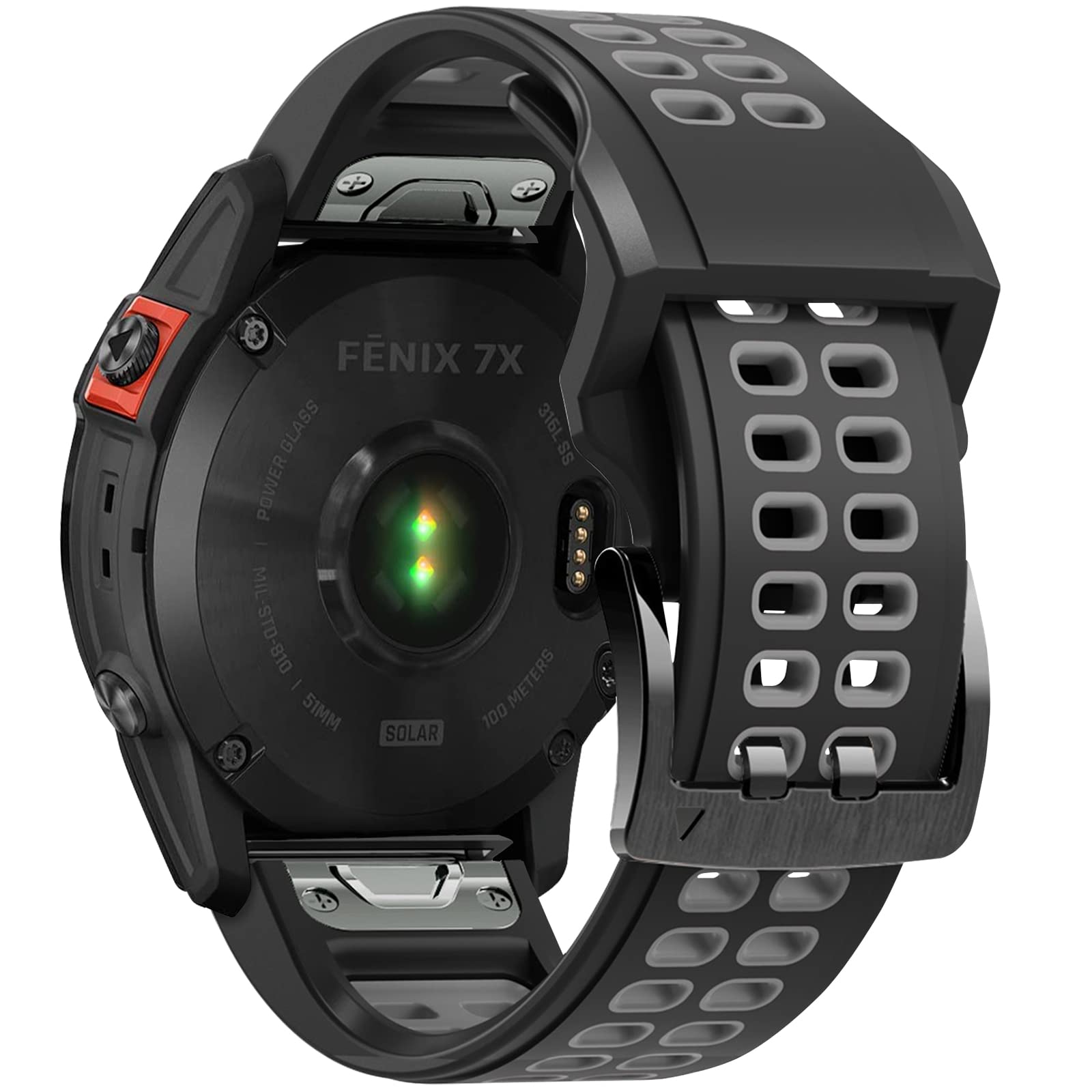 Fenix 7X Strap, 26mm Soft Silicone Watch Strap for Fenix 7X Solar/Fenix 7X Sapphire Solar/Fenix 6X/Fenix 6X Pro/Fenix 6X Sapphire/Fenix 5X/Fenix 5X Plus/Fenix 3/Fenix 3 HR