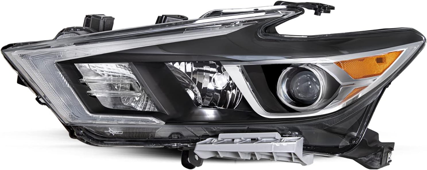 Headlight Assembly Compatible with 2016 2017 2018 Nissan Maxima S/SL/SV OEM Projector Headlamp w/LED DRL Driver Left Side