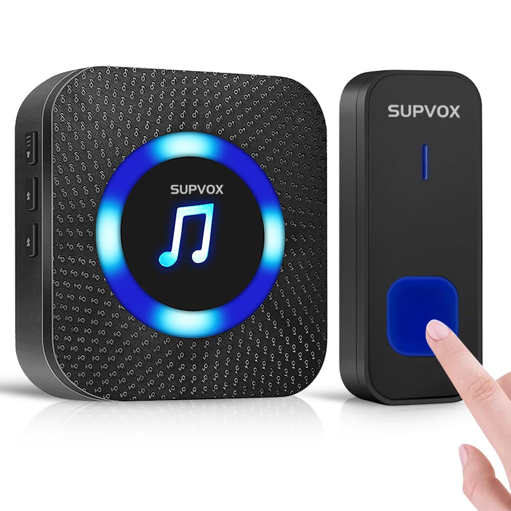 Supvox® Door Bell for Home 1 Receiver & 1 Transmitter Wireless Bell for Office Calling Bell Wireless Waterproof IP55 Long Range Remote and 55 Ringtones Mute Mode Doorbell Coverage range of 300M (B0D59GGDBM) Amazon Price History, Amazon Price Tracker
