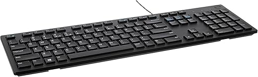 Dell KB216-Black Multimedia Wired Keyboard with USB Interface, Plunger Keys Technology and Chiclet Key Style, Hot Key-Volume, Mute, Play/Pause,…