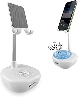 Acuvar HD Sound Bluetooth Wireless Speaker with Adjustable Phone and Tablet Desk Stand Holder with Built in Rechargeable Battery for Home and Office Compatible with All Mobile Phones & Tablets