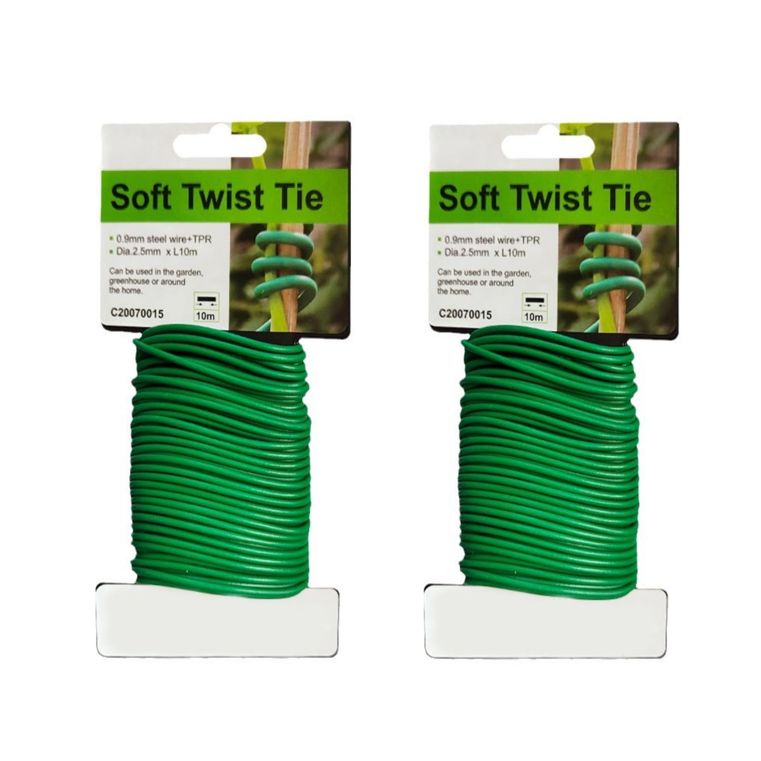 Alfven Jardín Planta Lazos, 2,5 mm x 20 m Lazos para Plantas Alambre Plastificado Lazos de Torcedura para Planta Flores para Tomates, vides y Plantas trepadoras