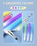 Stylus Pens for Touch Screens, Universal 2 in 1 Stylus Pen for iPad Compatible with iPhone, iPad, Android, Microsoft Tablets, Phones, Surface,[5 Pack]-Blue,Green,Pink,Purple,Yellow