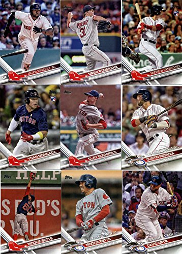 Boston Red Sox 2017 Topps Complete Mint Hand Collated Team Set with Dustin Pedroia Andrew Benintendi Mookie Betts Plus