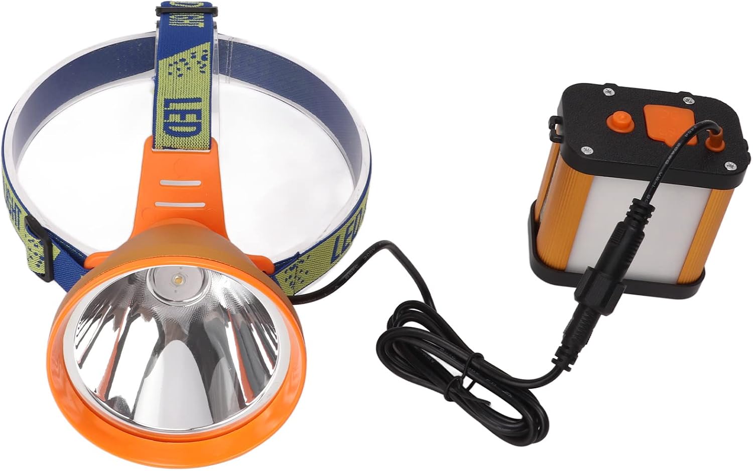Miner Headlight Super Bright Adjustable Angle LED Headlamp with 6400mAh Lithium Battery US Plug 100V‑240V