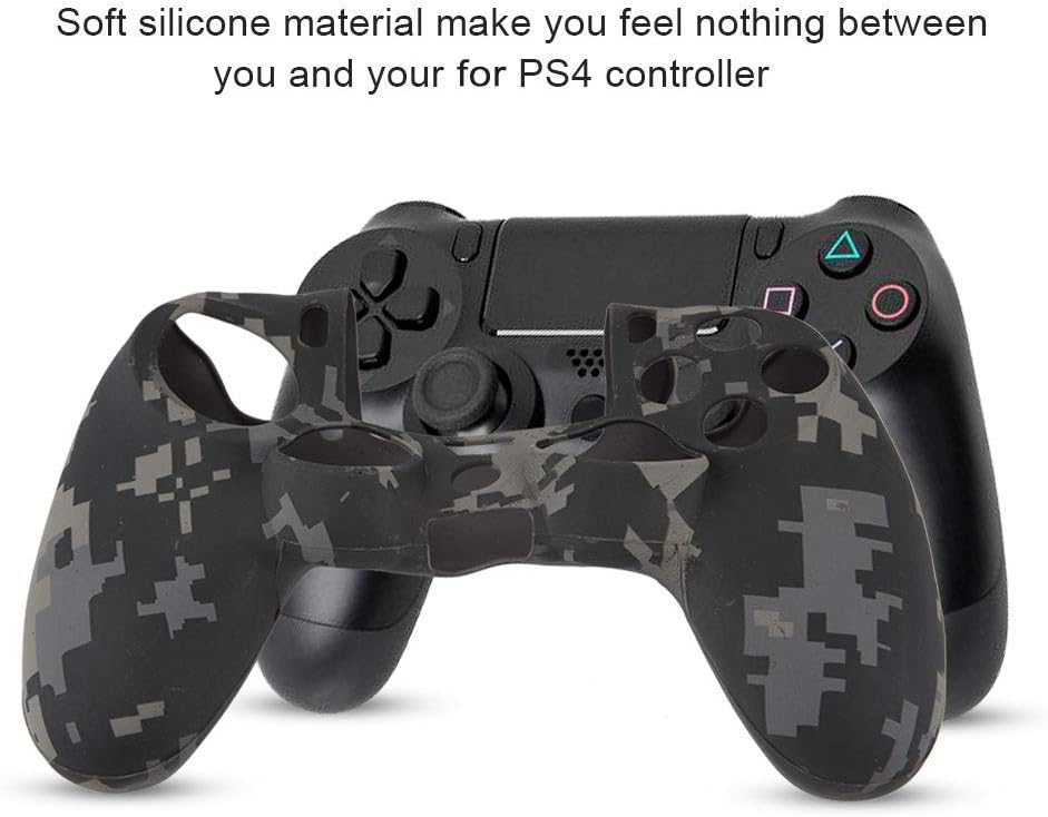 Grip Silicone Case for PS4 Controller, Soft Silicone Case, Grip Protective Cover, Dustproof Case, Grip Cover for PS4 Controller - Improved Grip and Protection (Gray)