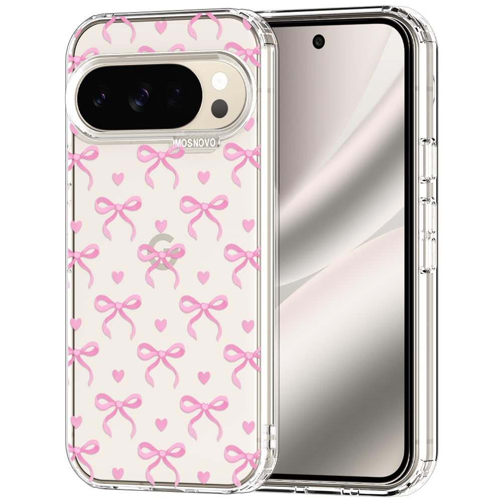 MOSNOVO Case for Google Pixel 9 & Pixel 9 Pro, [Buffertech 6.6ft Military-Grade Drop Protection] [Anti Peel Off Tech] Clear TPU Bumper Phone Case Cover Design - Great Wave — view 7