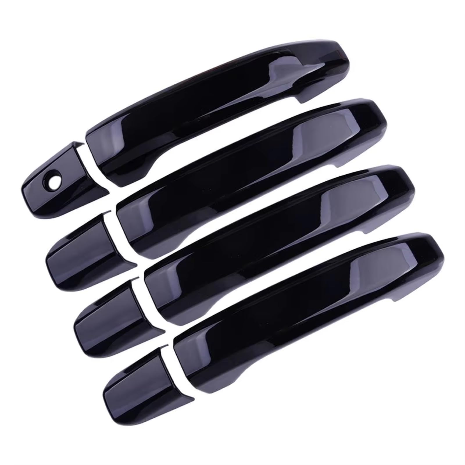 JJRFVBGT Door Handle Trim Compatible with Silverado 1500 2014-2024 for 2500 2015-2018 Black with Keyhole Accessories Car Exterior Door Handle Housing