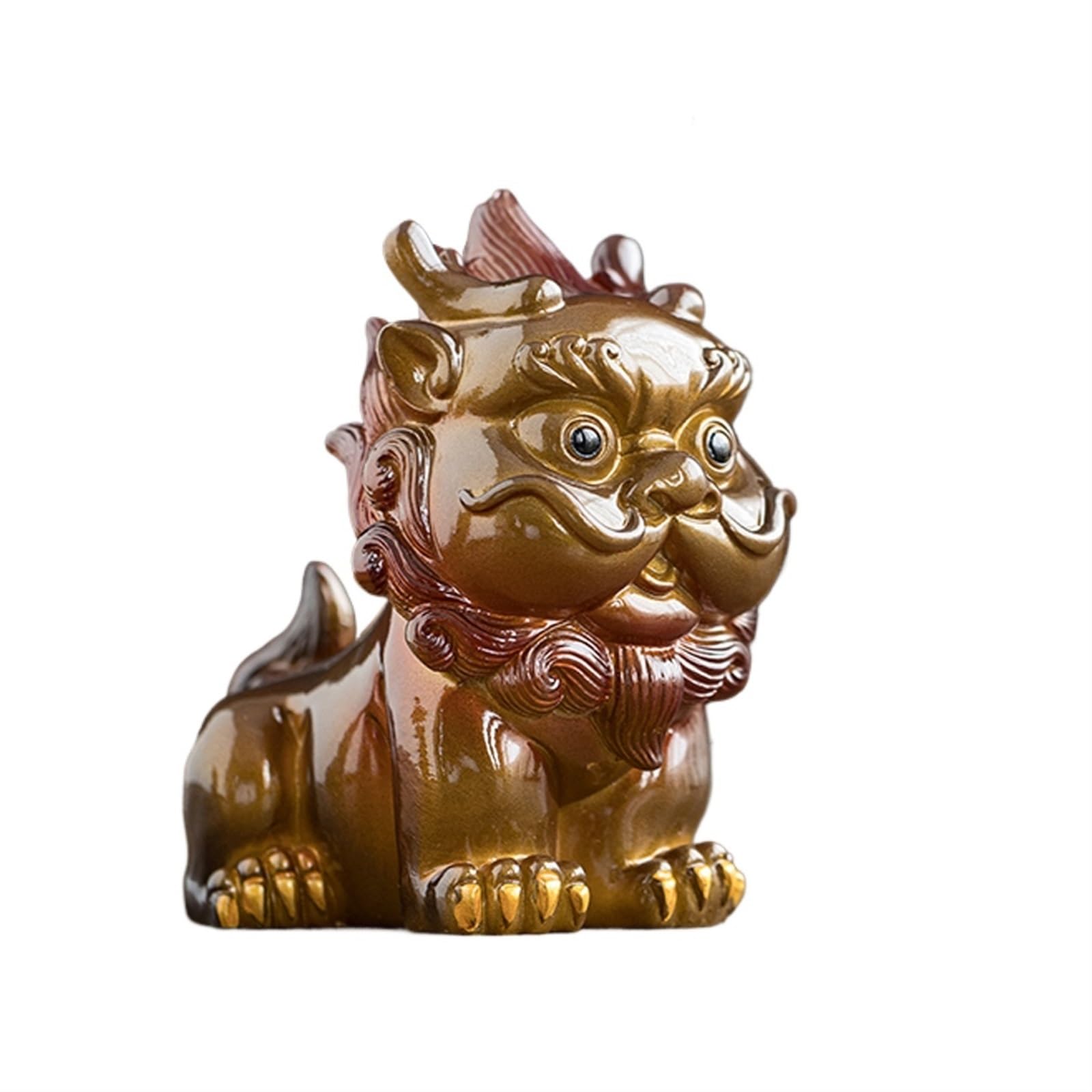 Herbata Pet Ornament Kolekcja Chińskiej Rzeźb Feng Żywica Mityczne Dzikie Zwierzę Kolor Zmieniający Akcesoria Do Zestawu Herbaty, Statuetka Biurko Herbata Ozdoba Dla Miłośników Herbaty Prezenty Do Her