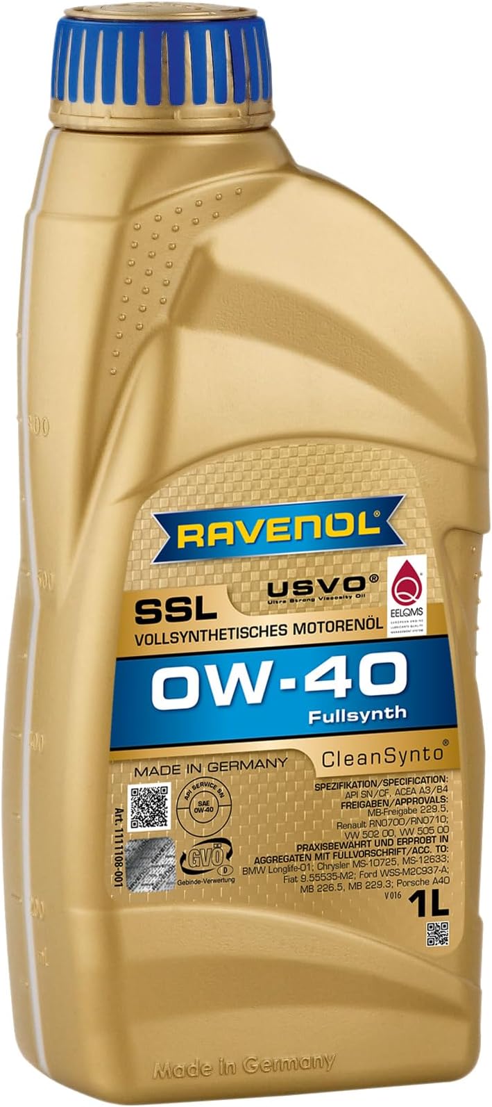 RAVENOL J1A1555 SSL 0W-40 Fully Synthetic Motor Oil (1 Liter)
