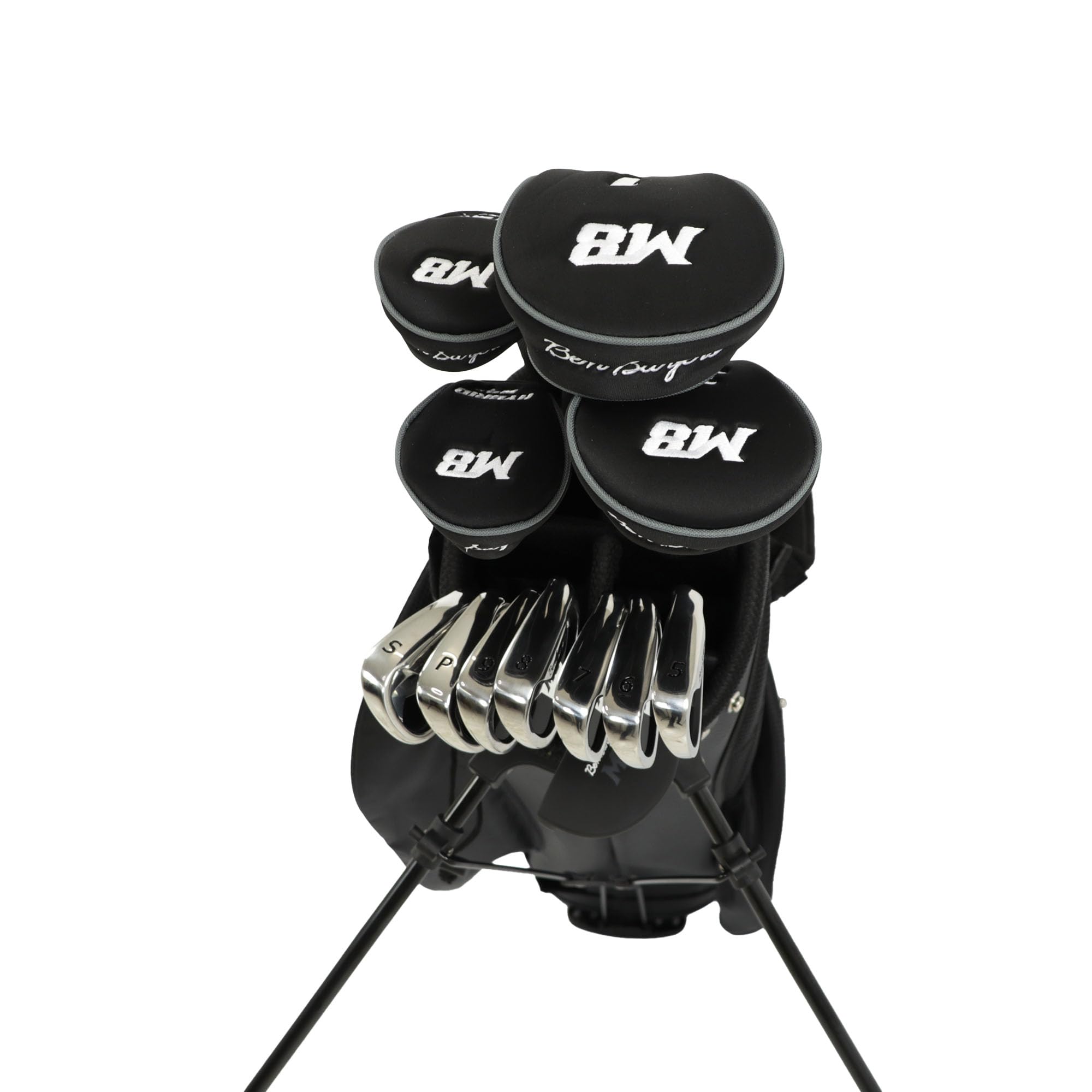 Ben Sayers M8 - Juego completo de golf de 13 piezas para hombre, 12 palos de grafito/acero con bolsa de soporte, conductor, maderas, híbridos, hierros, cuñas y putter