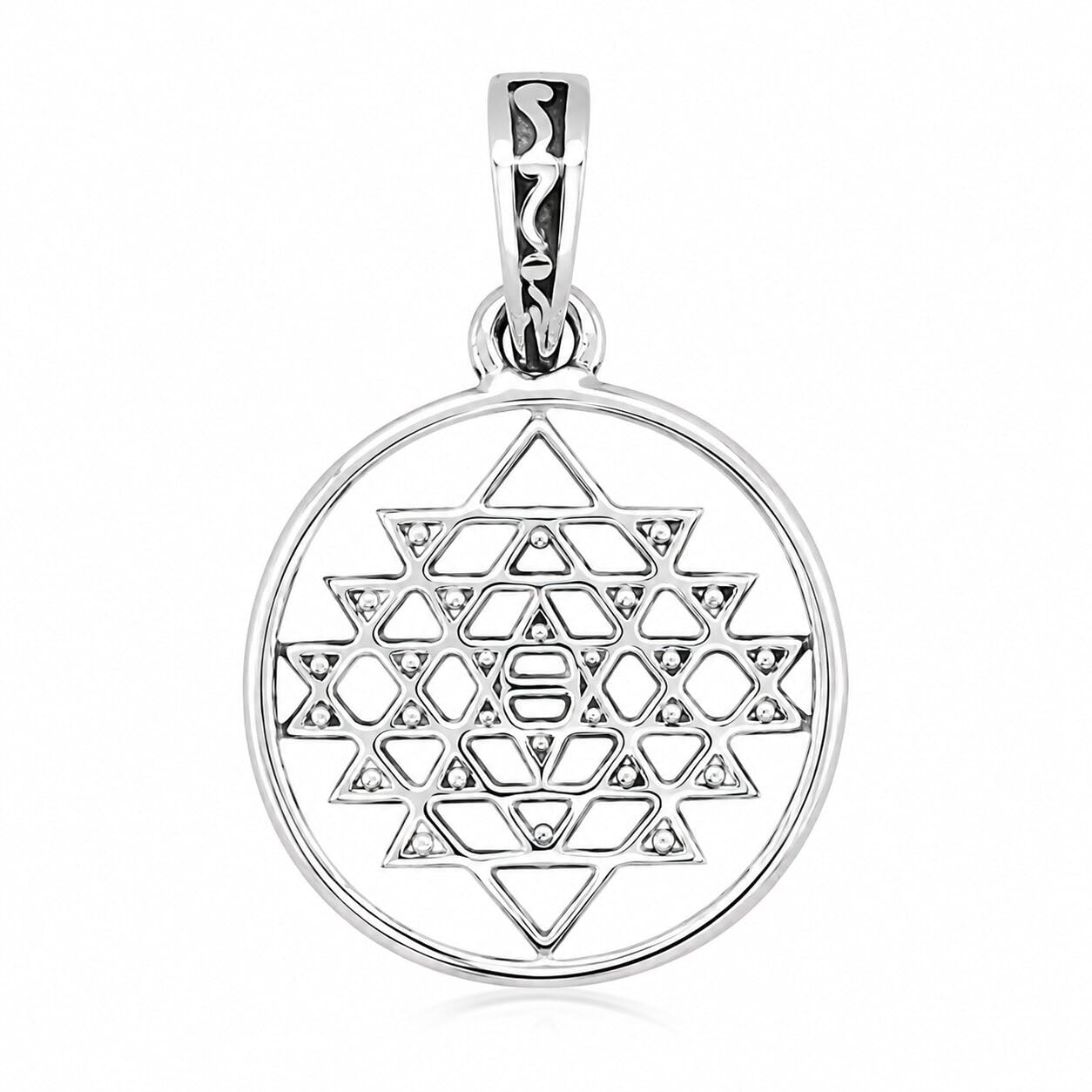 sahiba gems 925 Silver/Pure Chandi Shree Yantra Lokcet Pendant For Unisex I With Black Cotton Thread ~ 2.100 Grams-picture-25