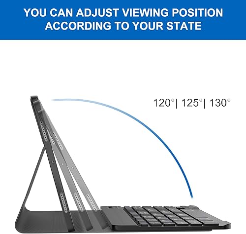 Miniatura 5 de Funda con teclado para Samsung Galaxy Tab S9 de 11 pulgadas 2023 - Teclado Bluetooth desmontable retroiluminado, funda tipo folio con soporte para