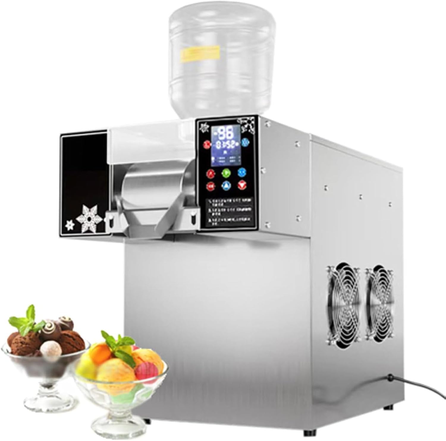 Commercial Snow Ice Cream Maker - High-Capacity Mechanical Shaver for Fluffy Snowflake Ice, Ideal for Shaved Ice Desserts