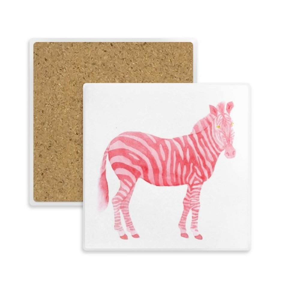 Coaster Tasse Pierre Absorbent UICN Zebra Dessous de verre carré multicolor pour verre