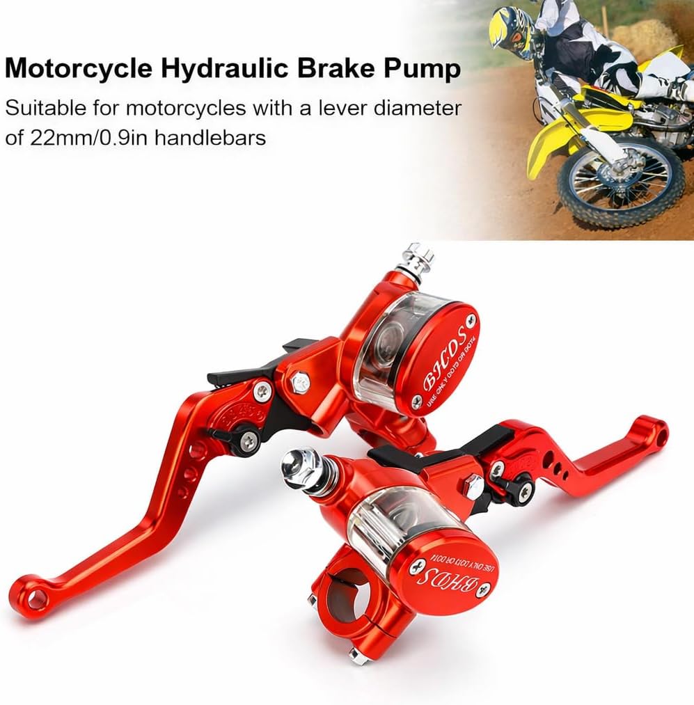 Pair Brake Clutch Lever Compatible with Yamaha, Kawasaki, 22mm Universal Motorcycle Master Cylinder Reservoir Hydraulic Pump Aluminum Alloy Handbrake