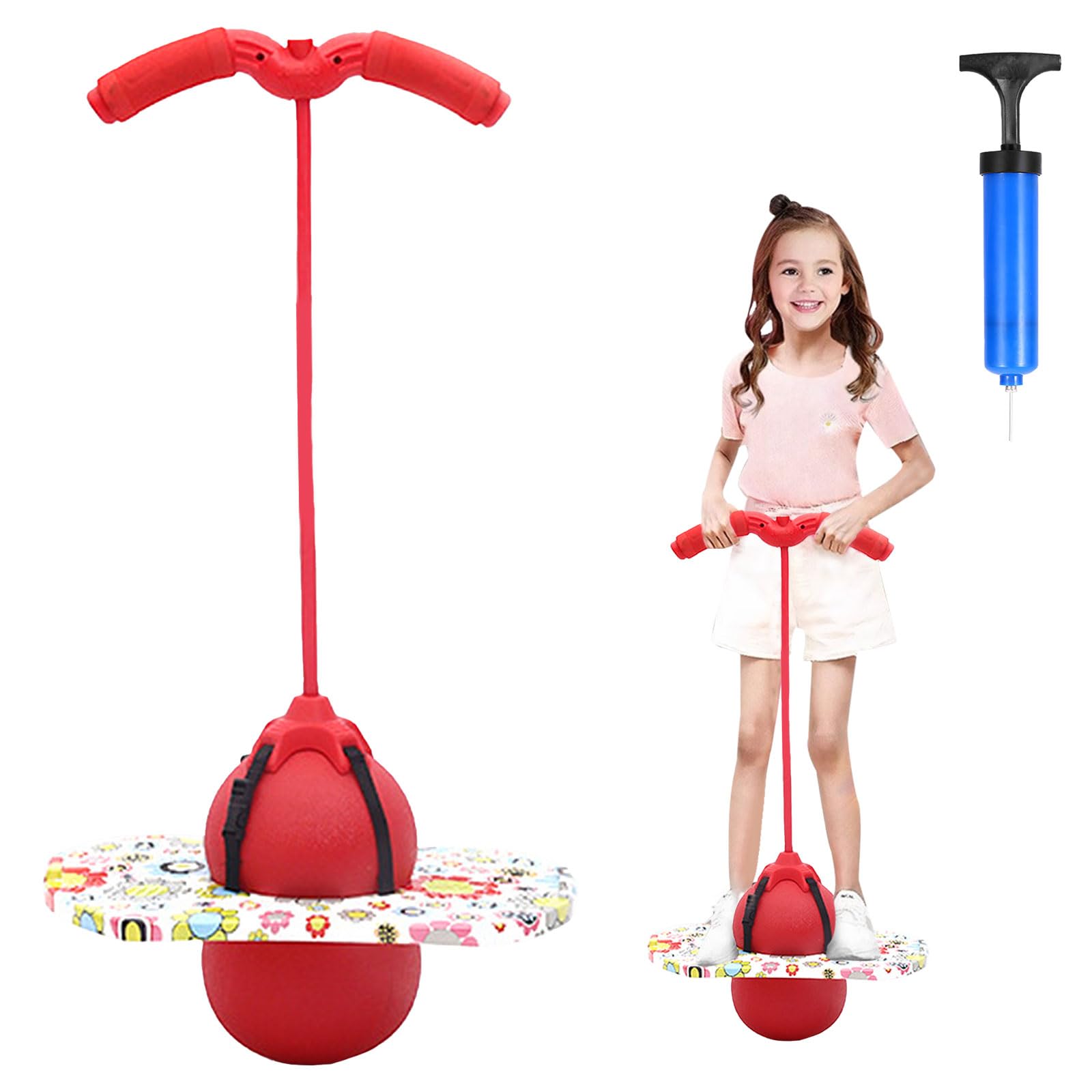 Pogo Ball con manici, Pogo Stick Palla gonfiabile per bambini, asta di gonfiaggio con pompa ad aria, Pogo Ball per l'allenamento dell'equilibrio, regalo per bambini dai 6 anni in su