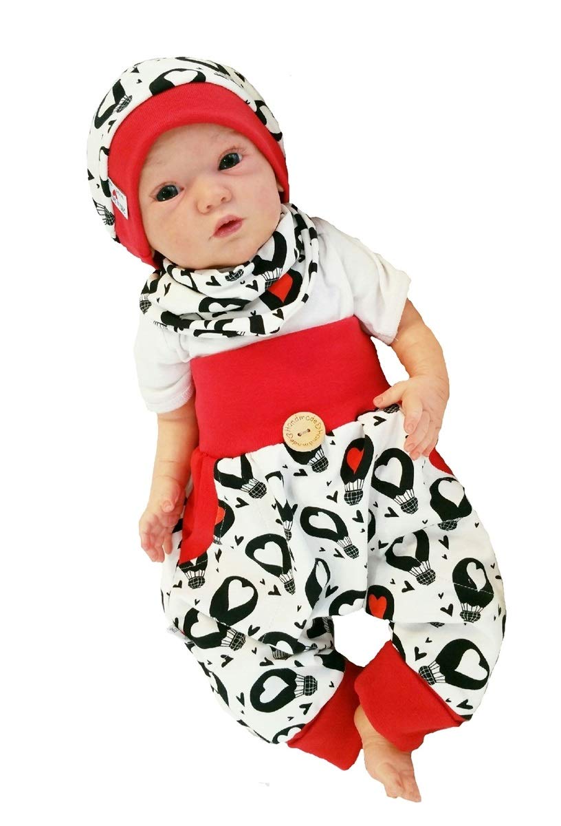 Atelier MiaMia - Pumphose Set Baby Kind von 56, 62, 68, 74, 80, 86, 92, Designer Babyhose Set Limitiert !! Luftballons - 80